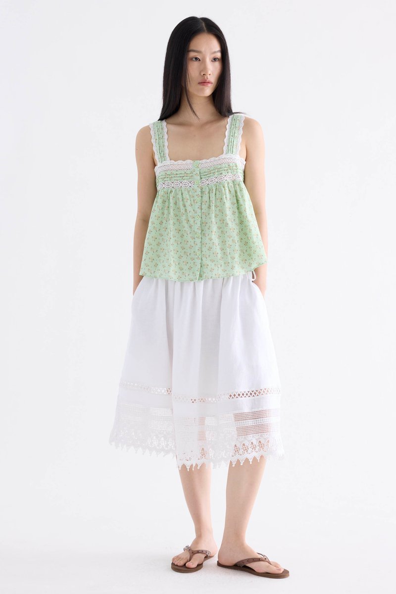 Olivia Lace-Trim Empire Top