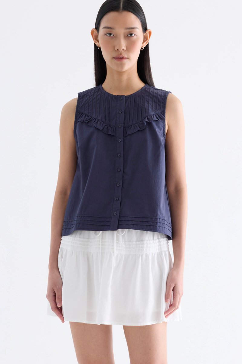 Freja Pintuck Yoke Top