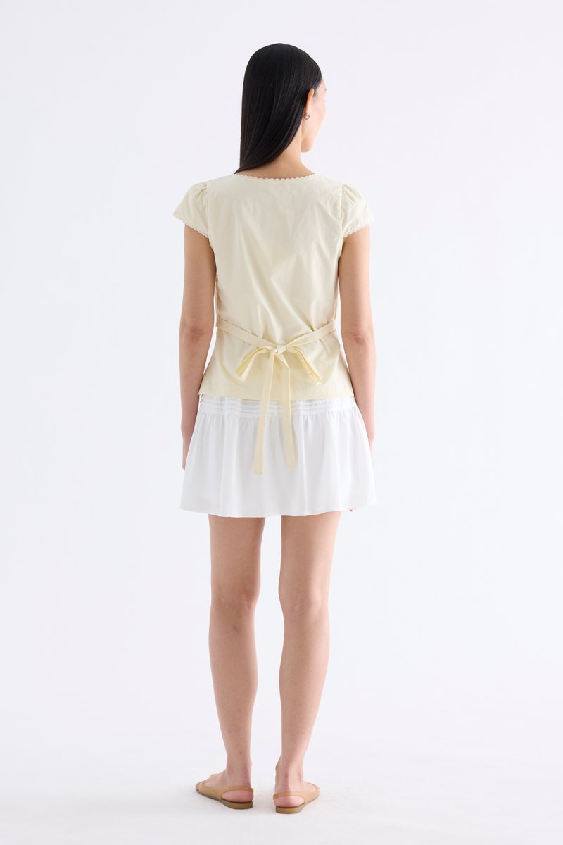 Mariette Lace Trim Fitted Blouse