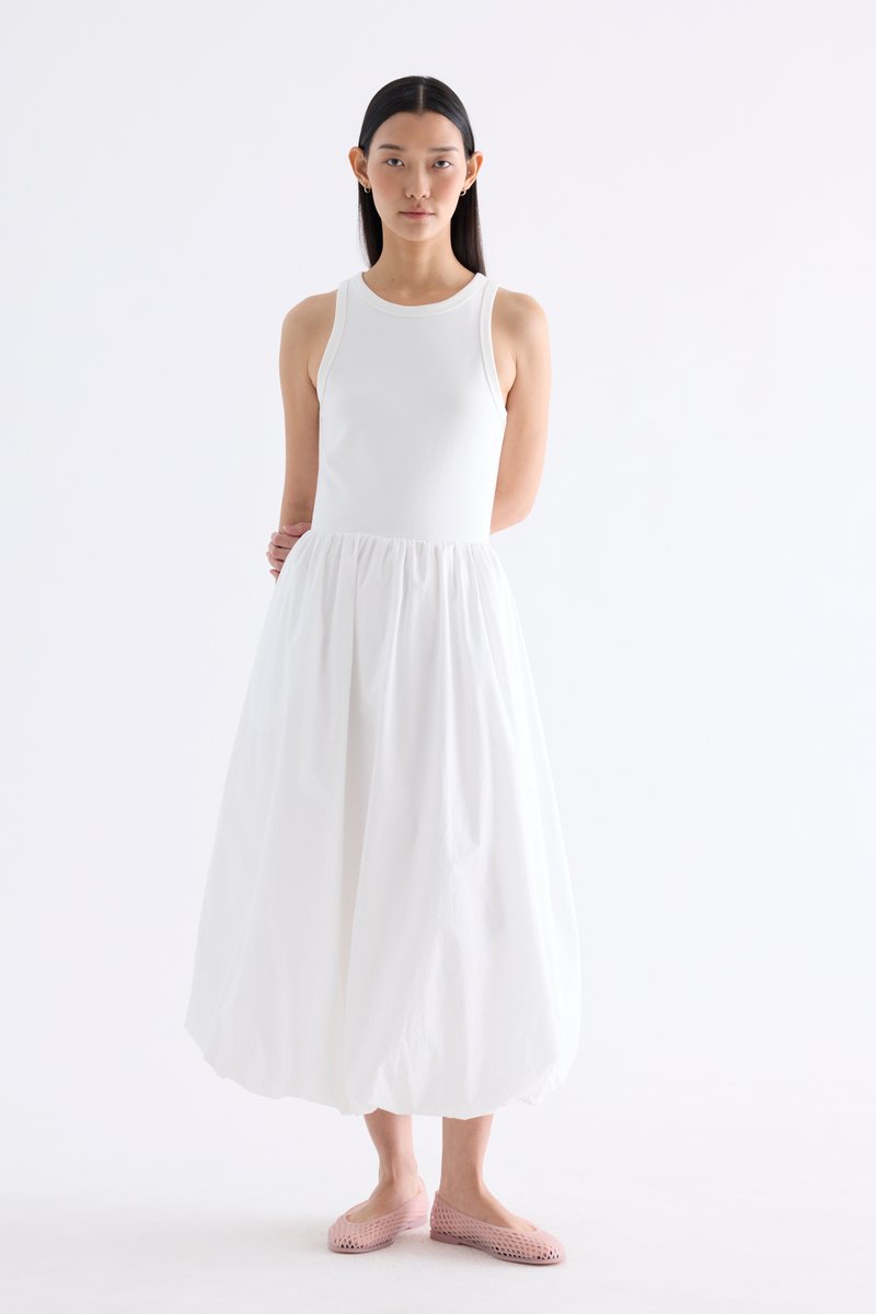 Maisy Ribbon-Tie Balloon Dress