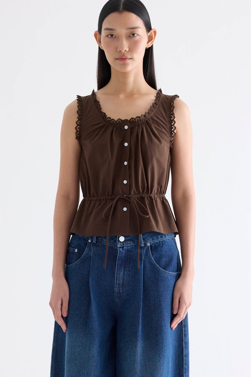 Leadow Lace-Trim Top
