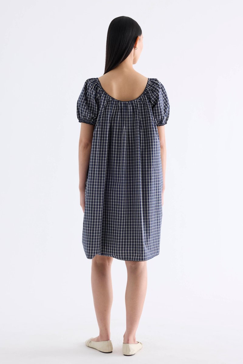 Arlette Scoop-Neck Lace-Trim Dress