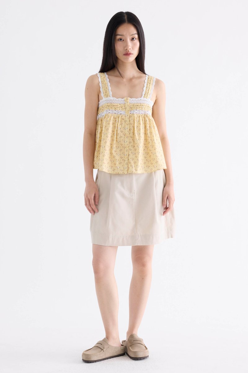 Olivia Lace-Trim Empire Top