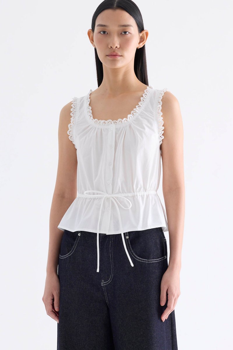 Leadow Lace-Trim Top