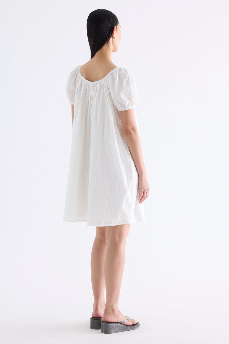 Arlette Scoop-Neck Lace-Trim Dress