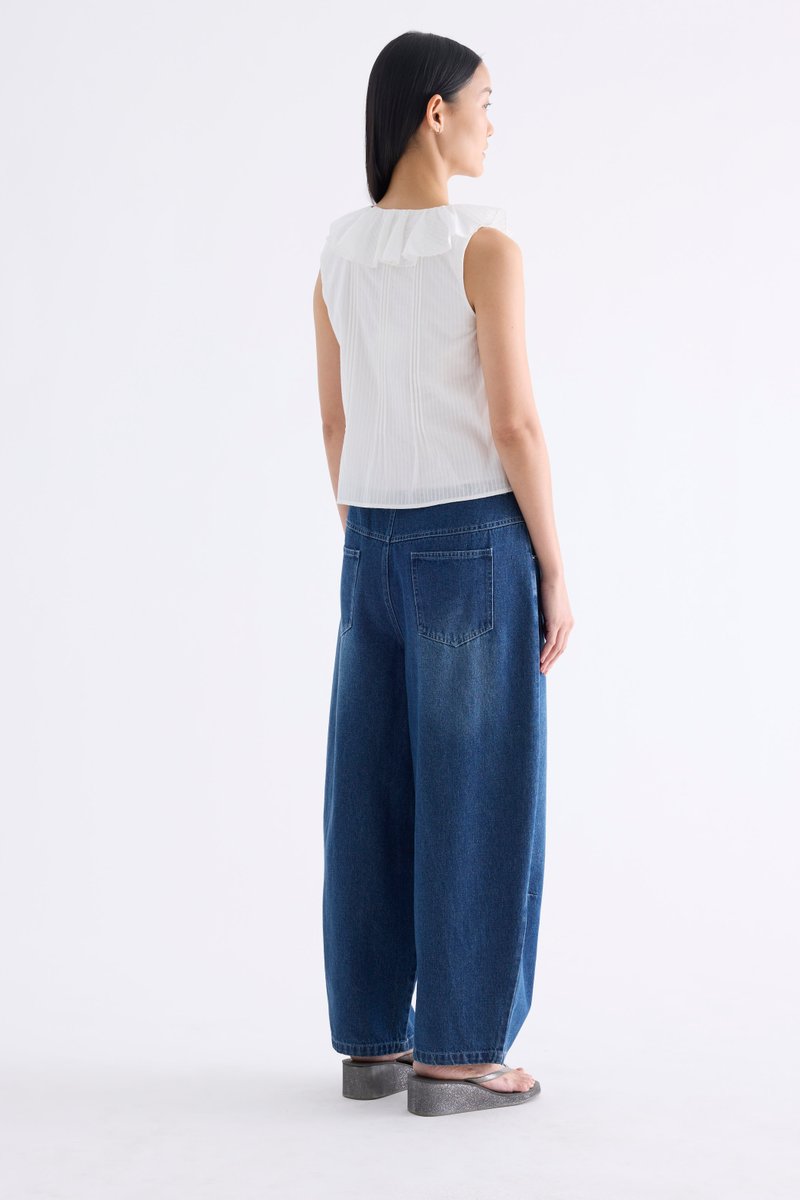 Olivie Ruffle Neck Top