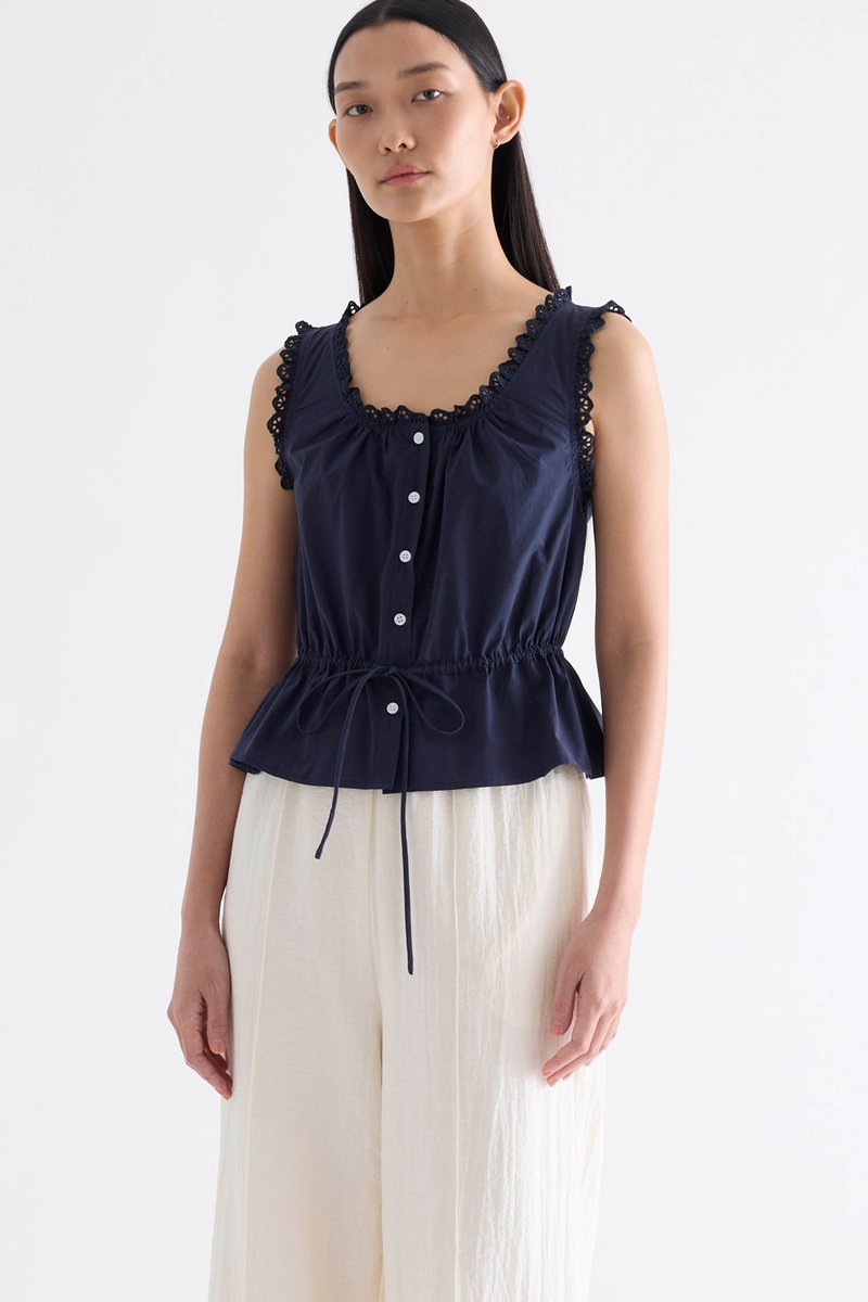 Leadow Lace-Trim Top