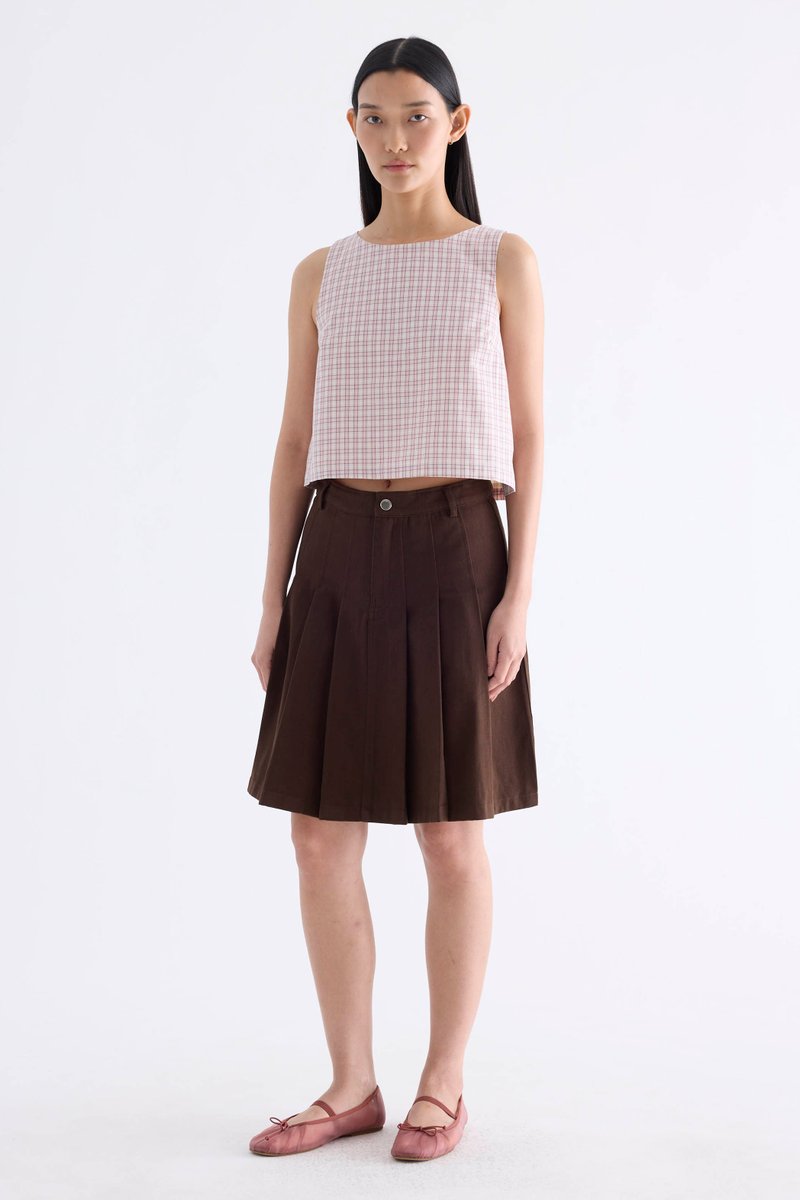 Kendella Low-Rise Pleated Skirt