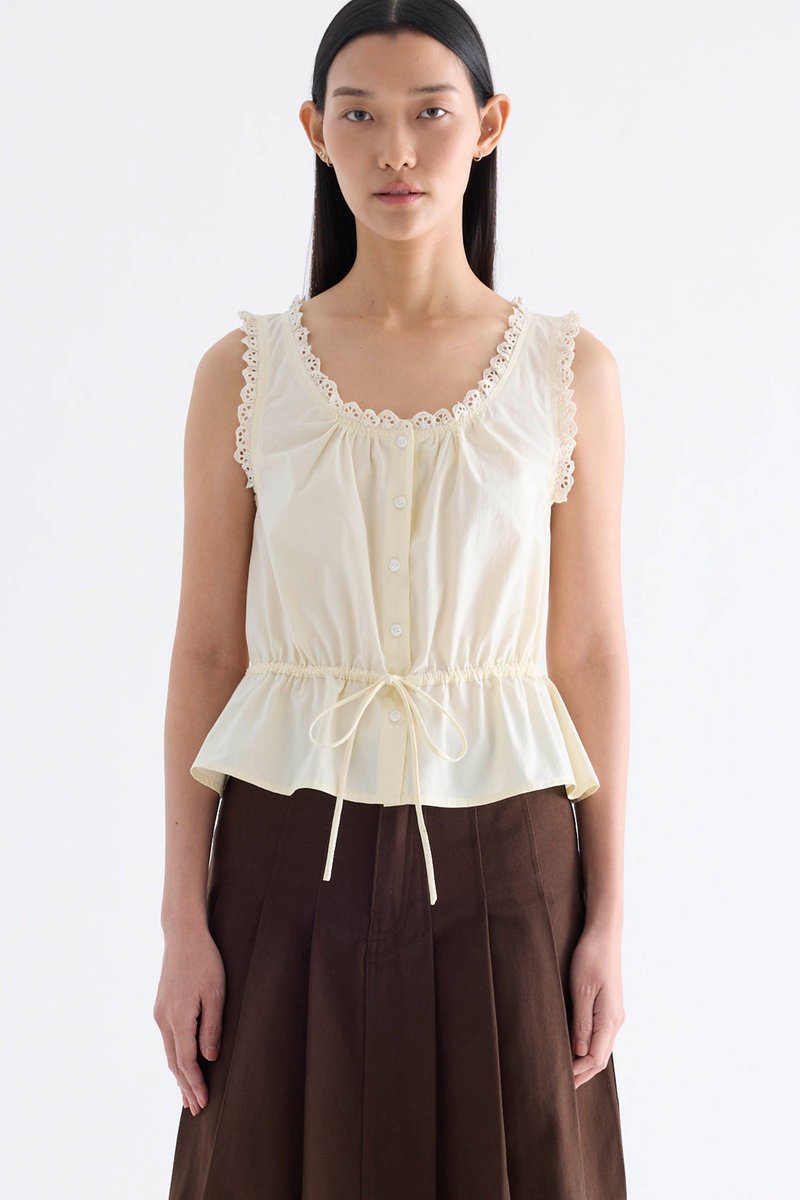 Leadow Lace-Trim Top