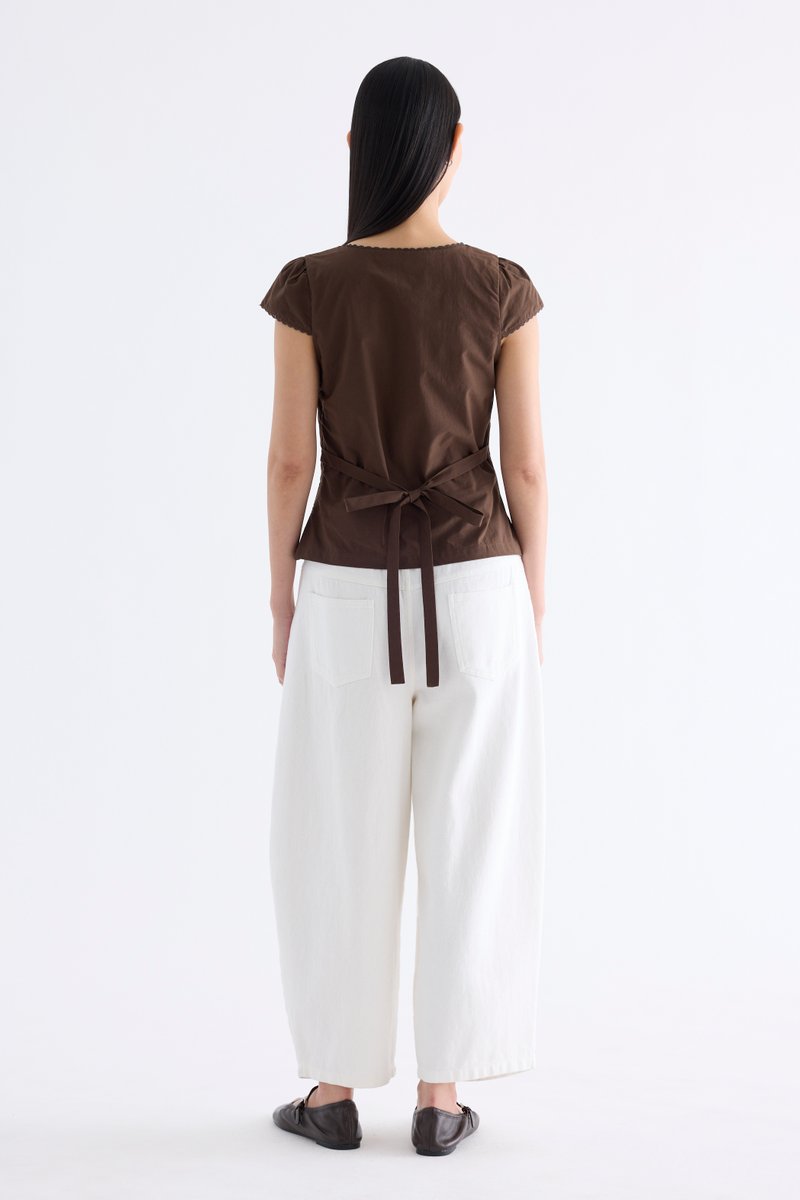 Mariette Lace Trim Fitted Blouse