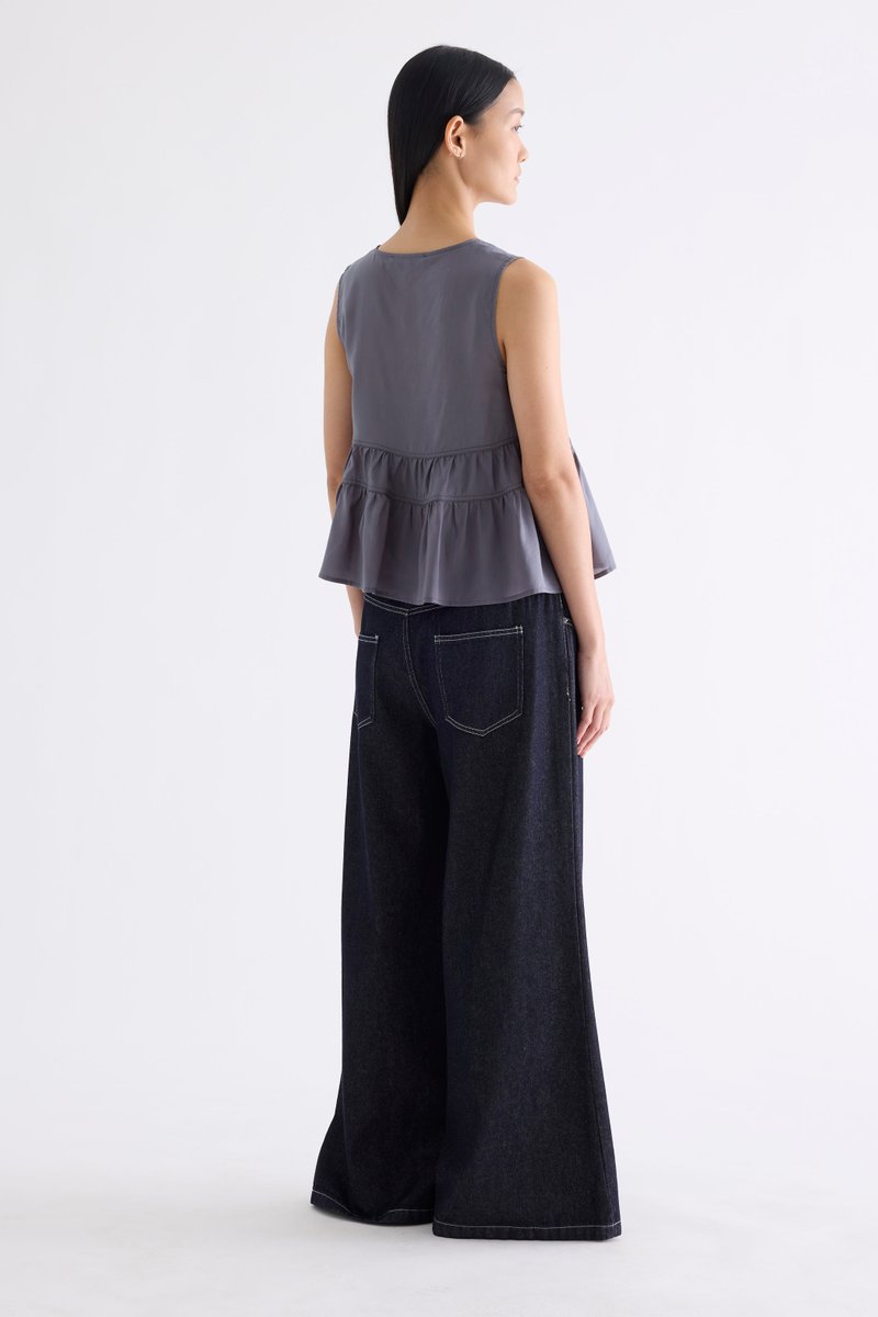 Fernella Ribbon-Tiered Top