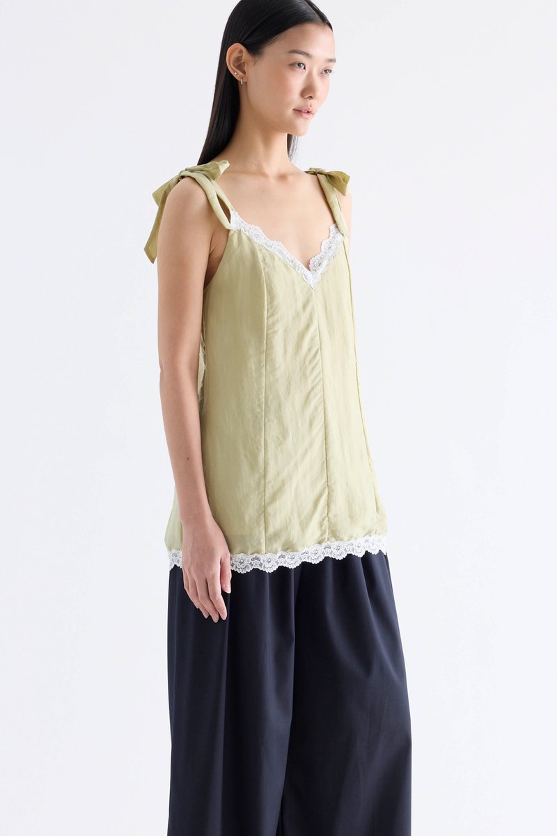 Karmella Lace-Trim Slip Top