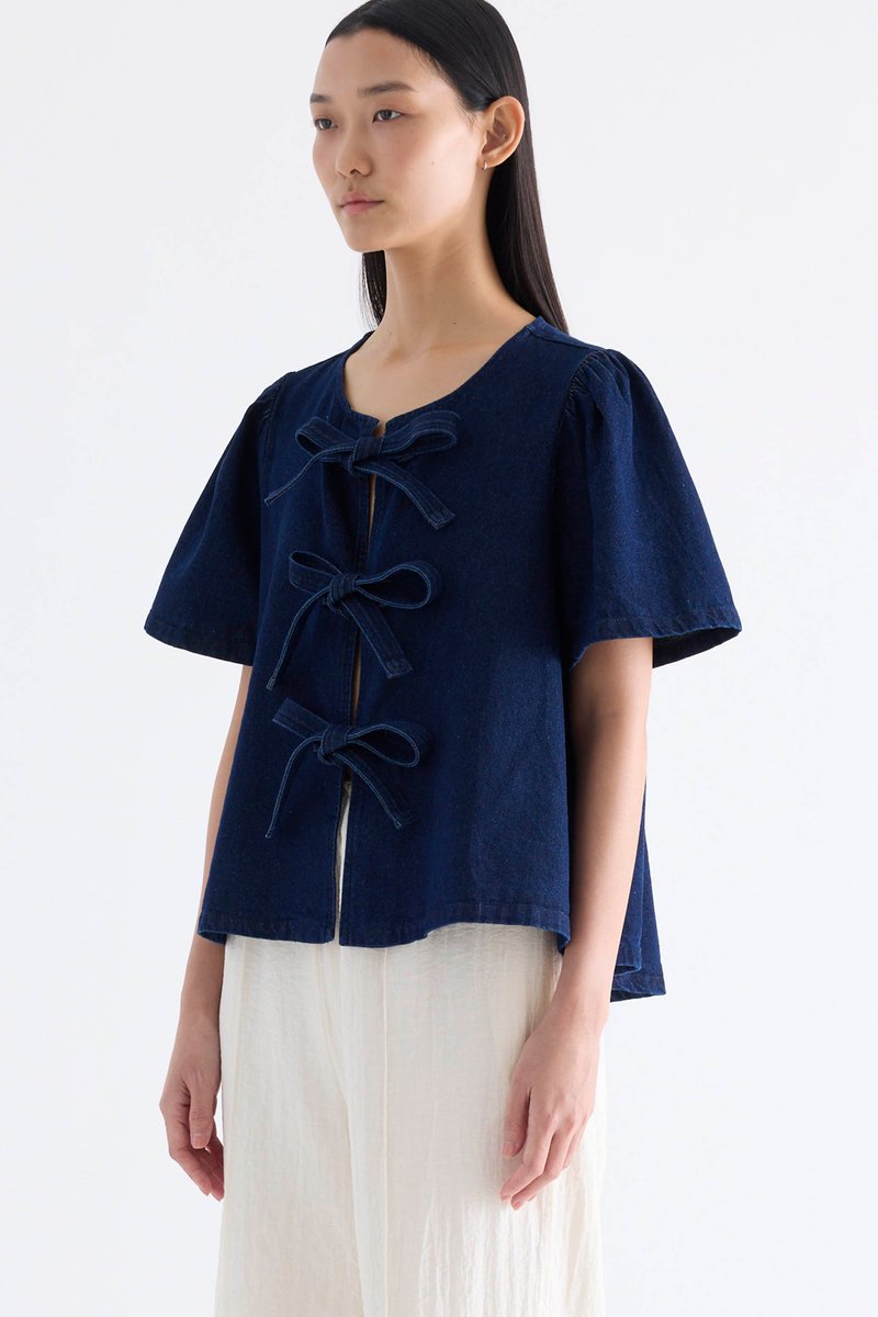 Selene Front-Tie Blouse