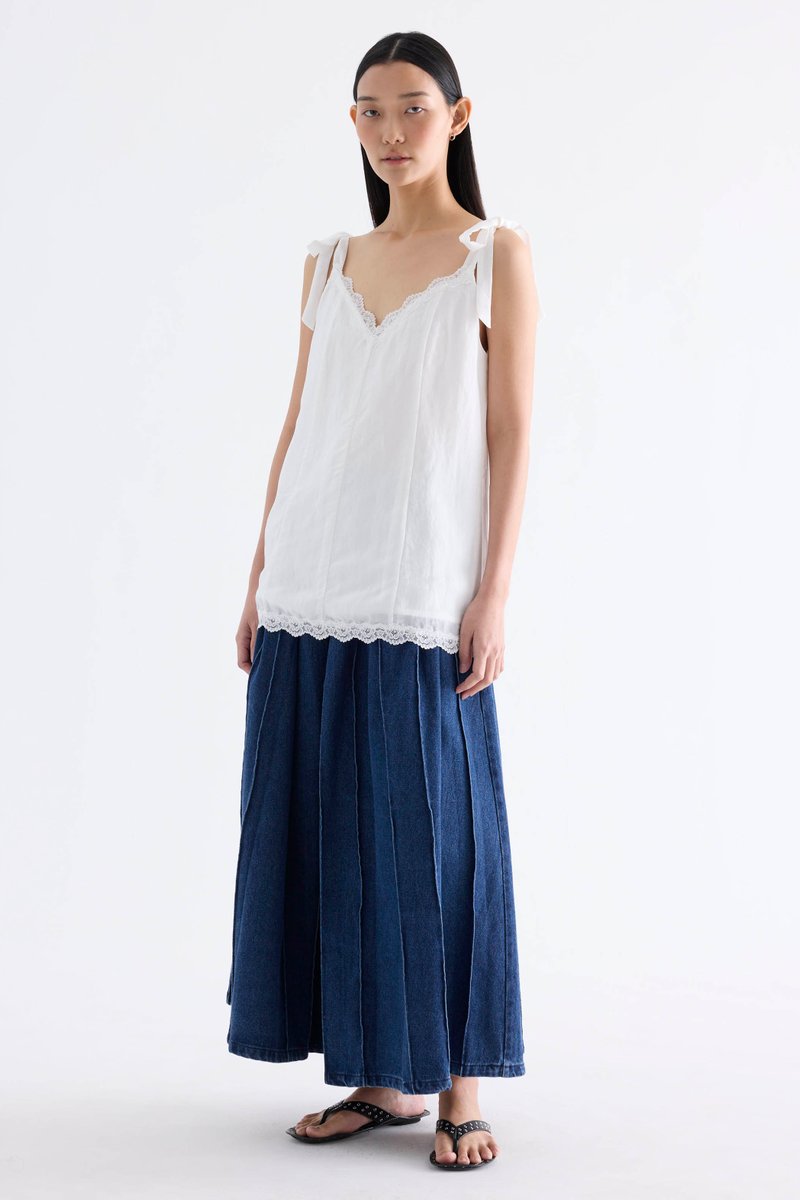 Karmella Lace-Trim Slip Top