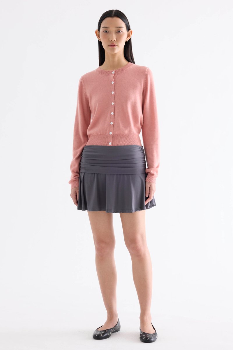 Delaney Mid-Rise Ruch Waist Mini Skorts