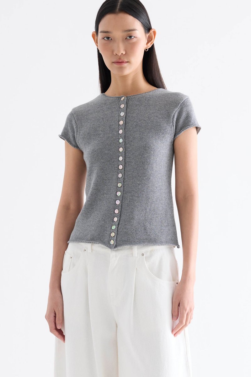 Kelyn Button-Down Knit Top