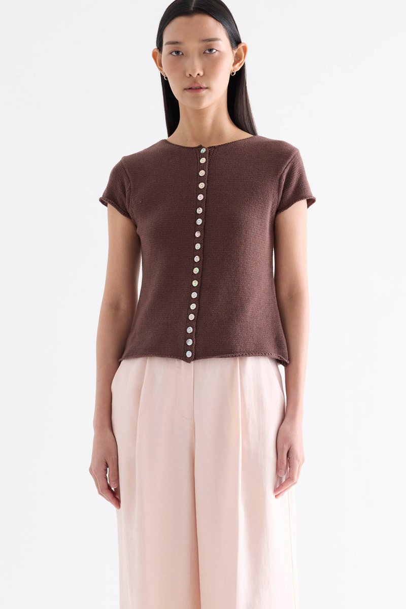 Kelyn Button-Down Knit Top