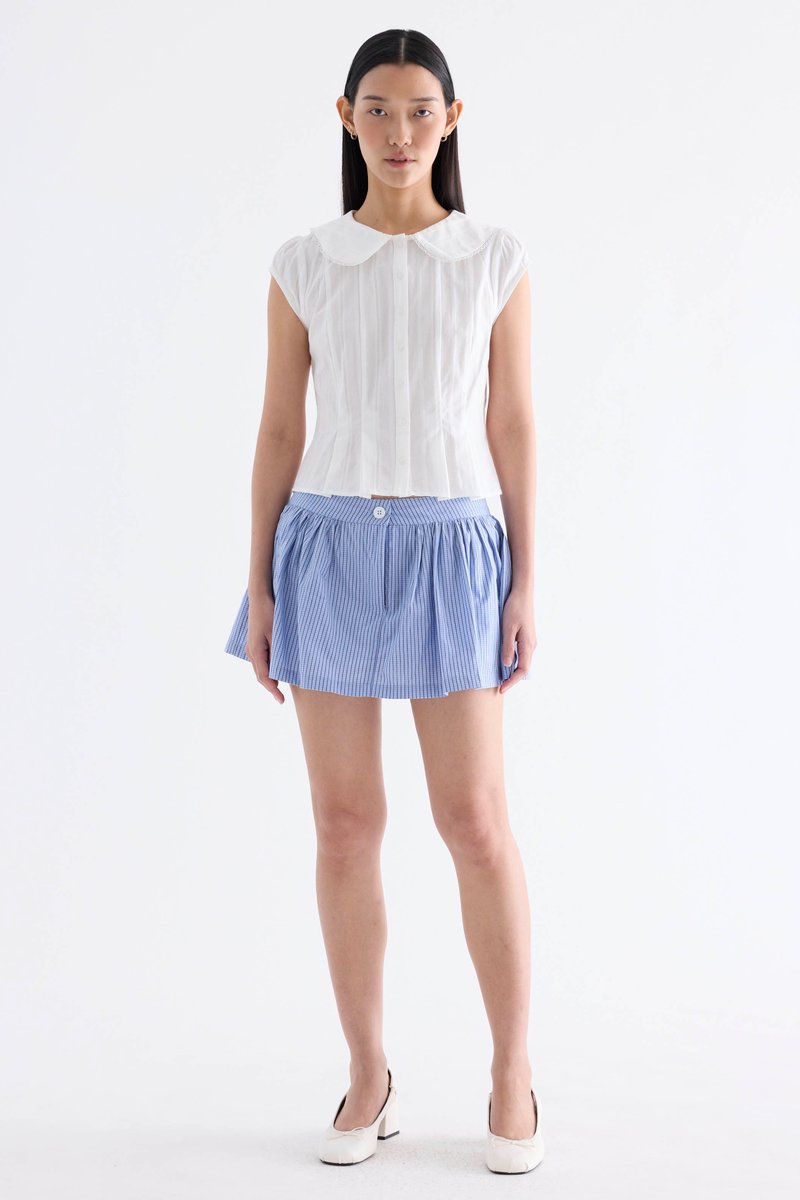 Yvelyn Low-Rise Gather Mini Skorts