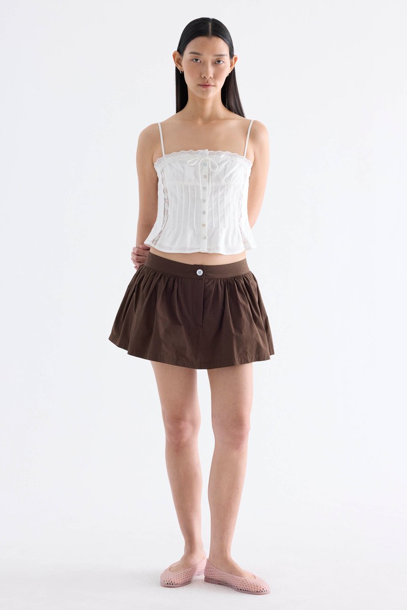 Yvelyn Low-Rise Gather Mini Skorts