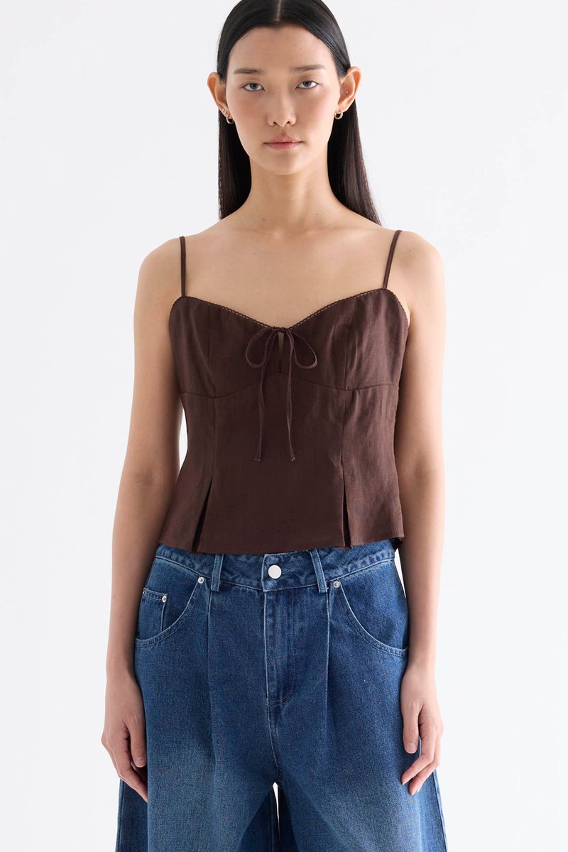Marlotte Crochet-Trim Bustier Top