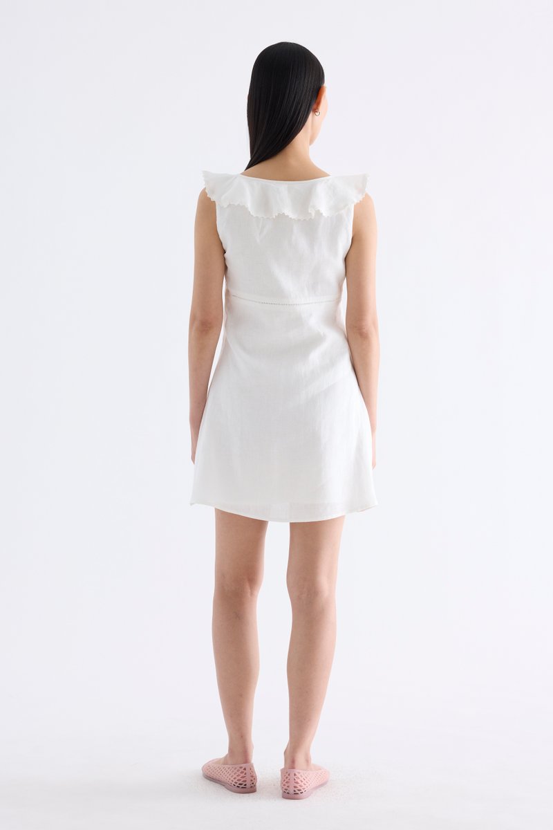 Klaria Ruffle-Collar Bustier Short Dress