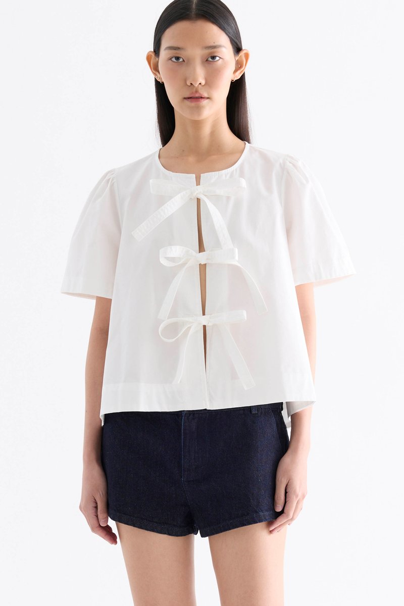 Selene Front-Tie Blouse