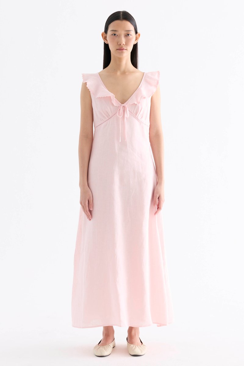 Zendela Ruffle-Collar Bustier Dress