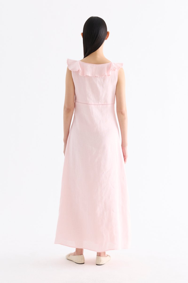 Zendela Ruffle-Collar Bustier Dress