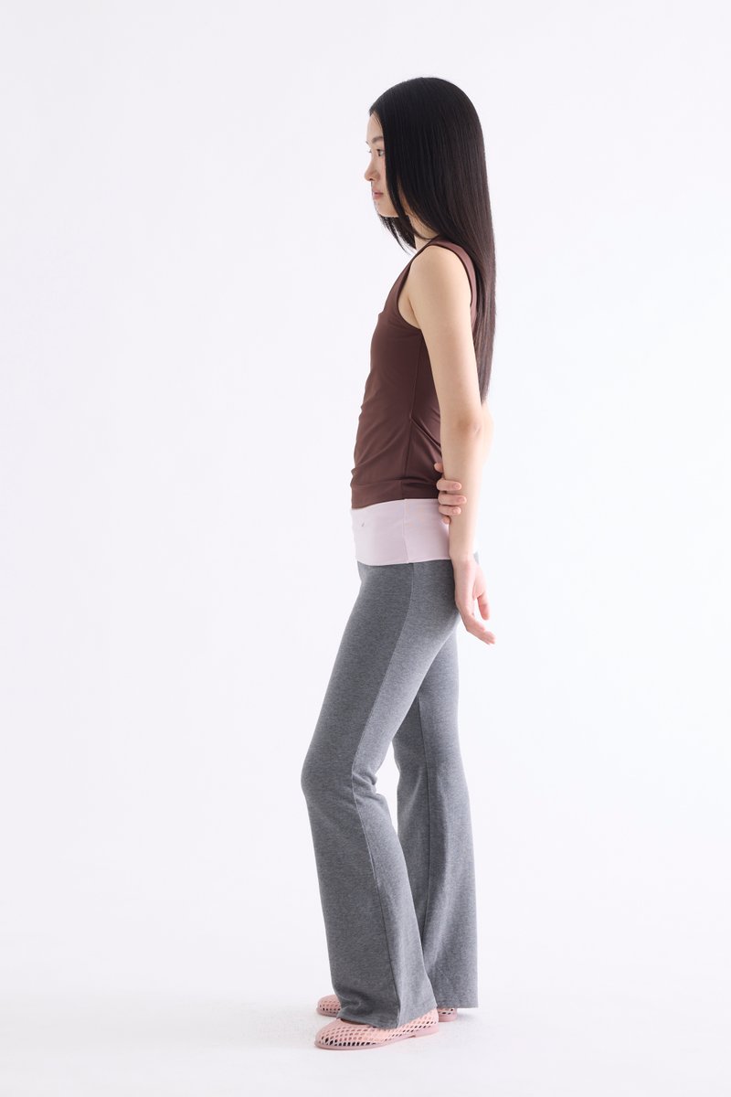 Contrast Foldover Pants