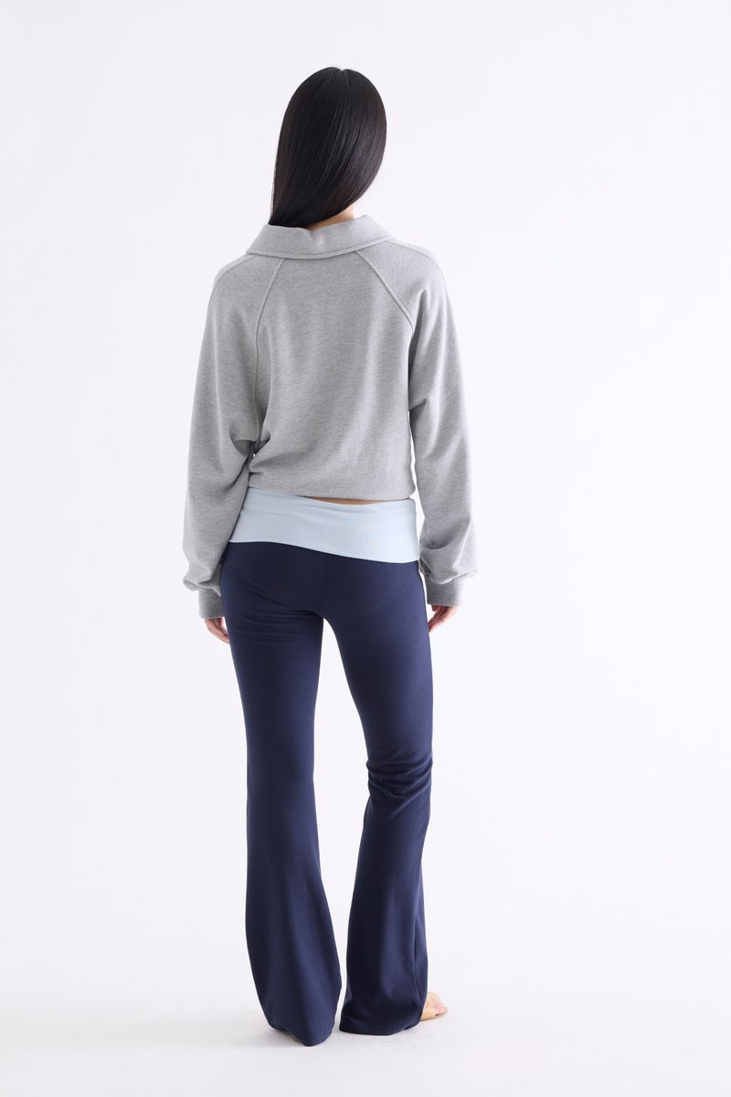 Contrast Foldover Pants