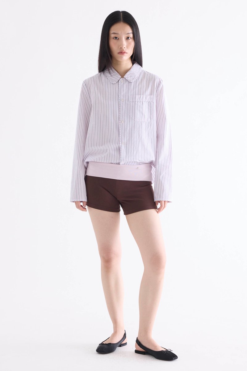 Contrast Foldover Shorts