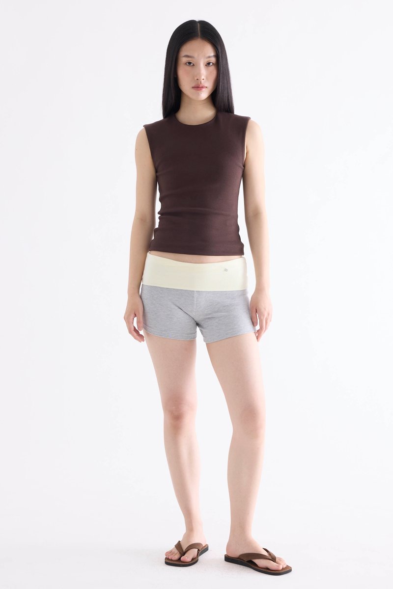 Contrast Foldover Shorts