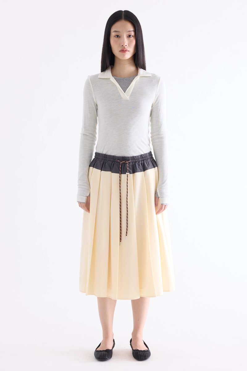 Pleated Drawstring Skirt