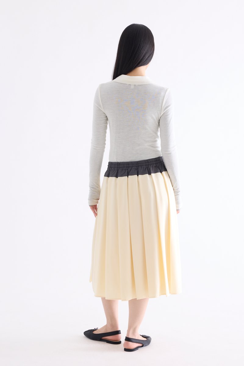 Pleated Drawstring Skirt