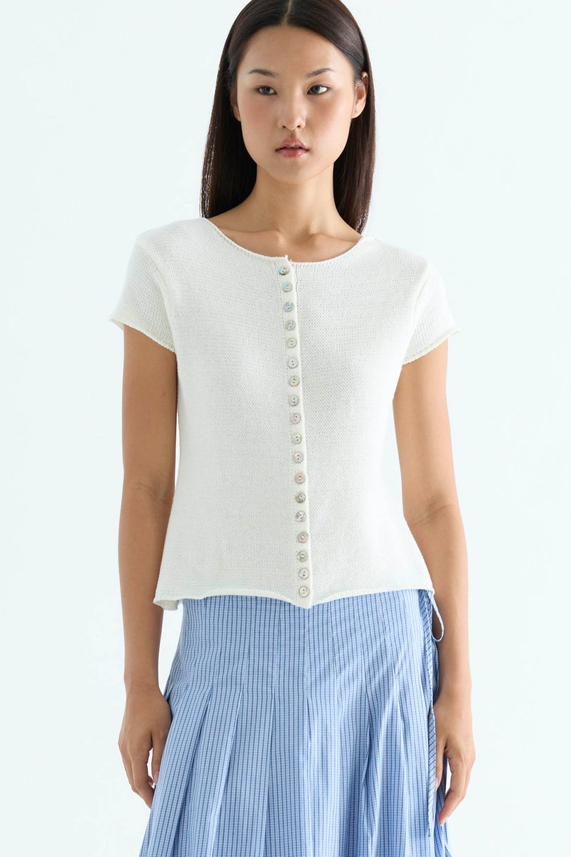 Kelyn Button-Down Knit Top