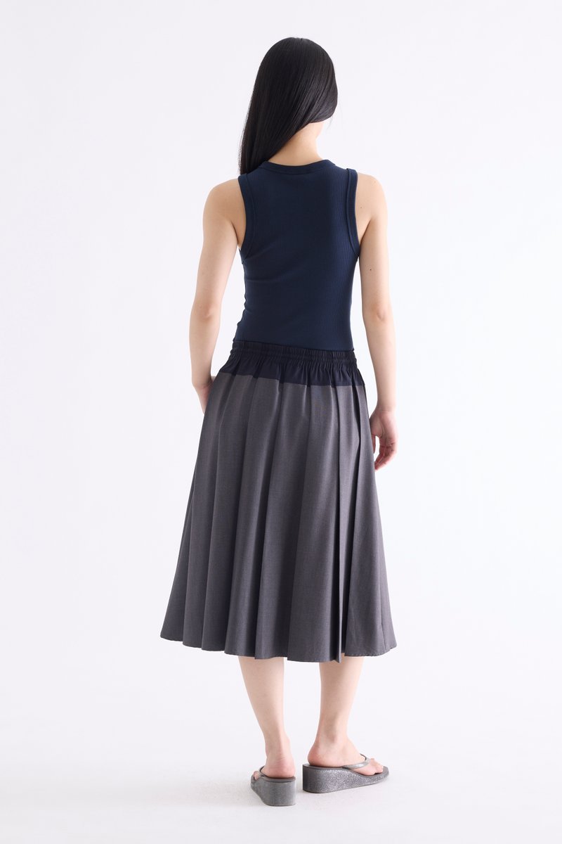 Pleated Drawstring Skirt