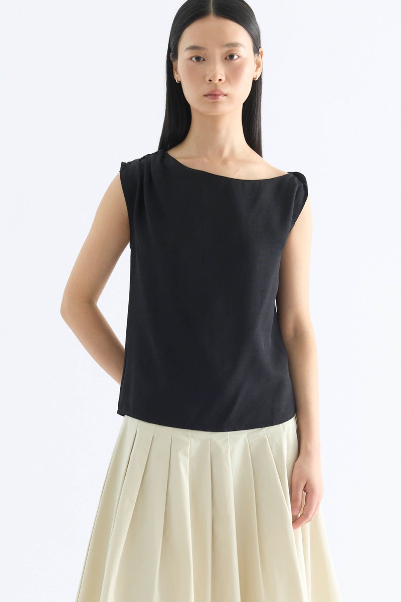 Feone Asymmetric Shoulder Top