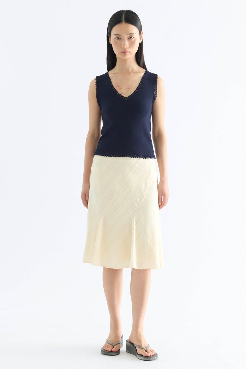 Decole Crochet Trim Knit Tank