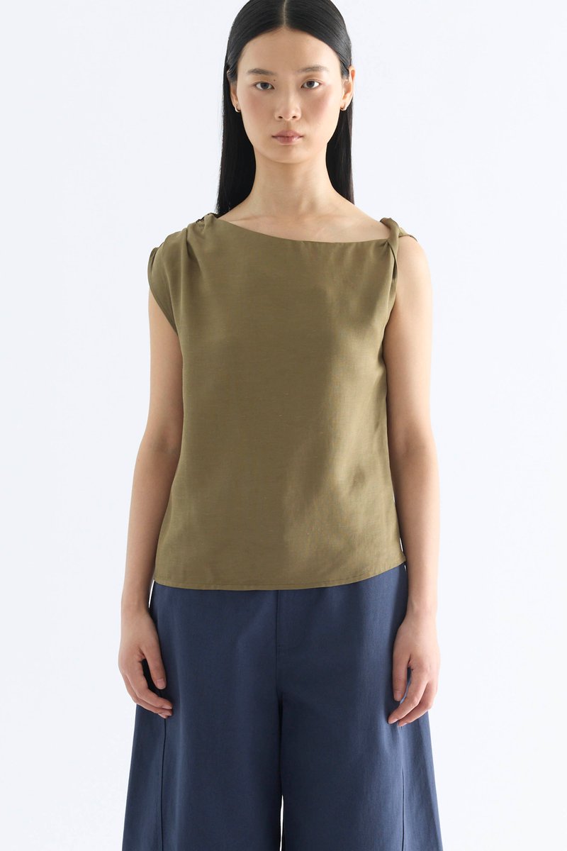 Feone Asymmetric Shoulder Top