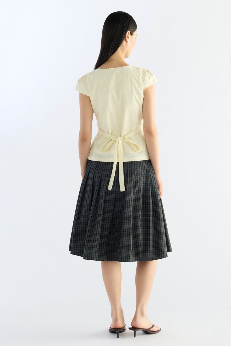 Mariette Lace Trim Fitted Blouse