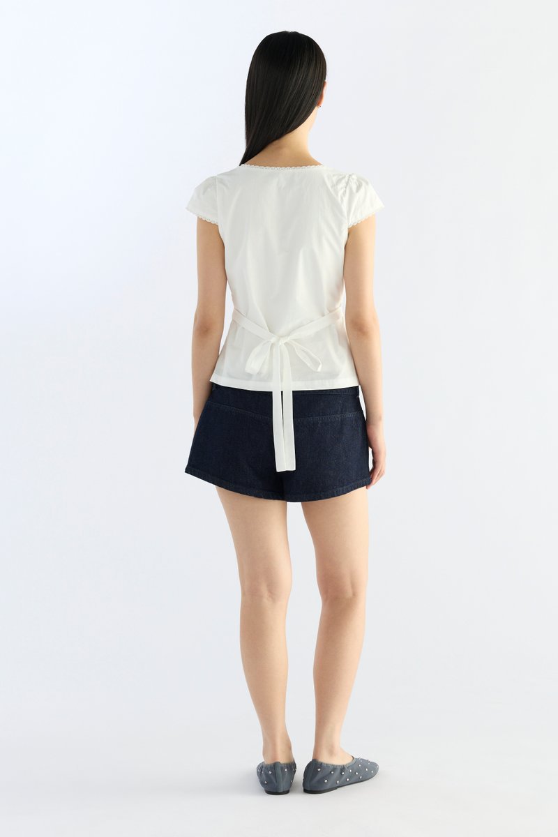 Mariette Lace Trim Fitted Blouse