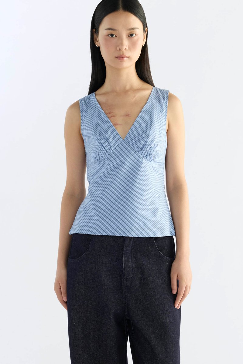 Gyral V-Neck Fitted Top