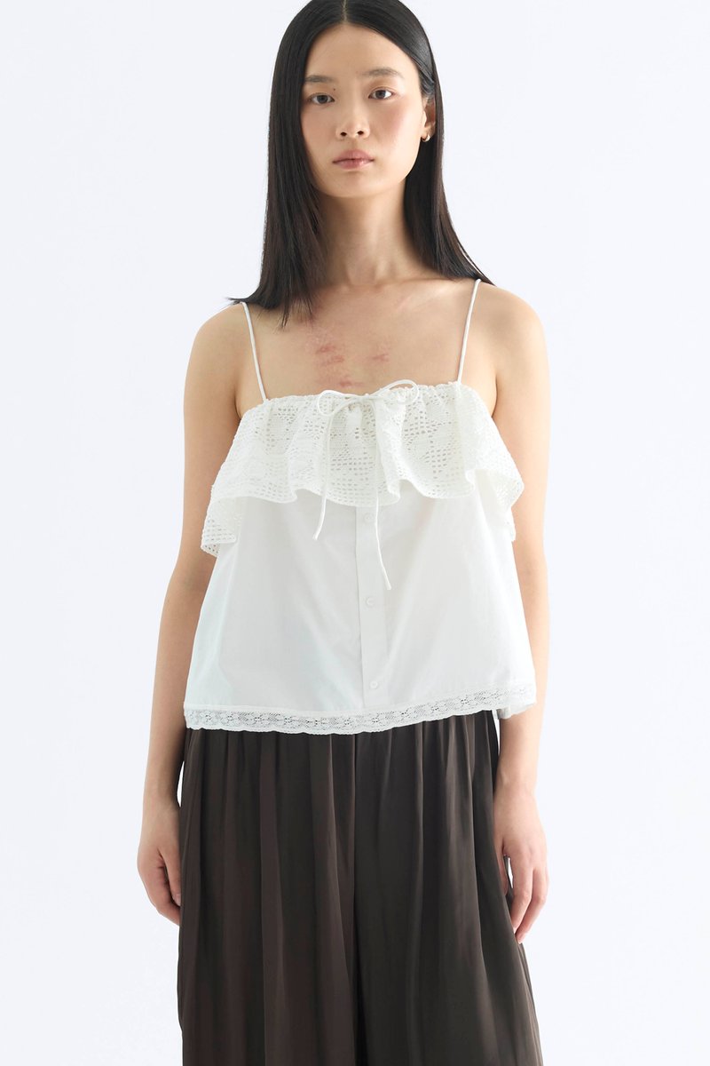 Jane Lace Button-Down Top