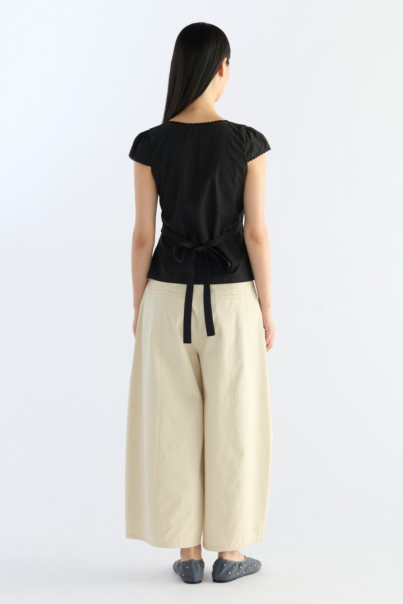 Mariette Lace Trim Fitted Blouse