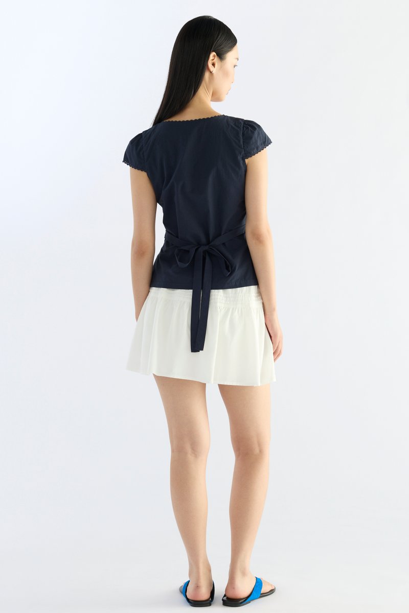 Mariette Lace Trim Fitted Blouse