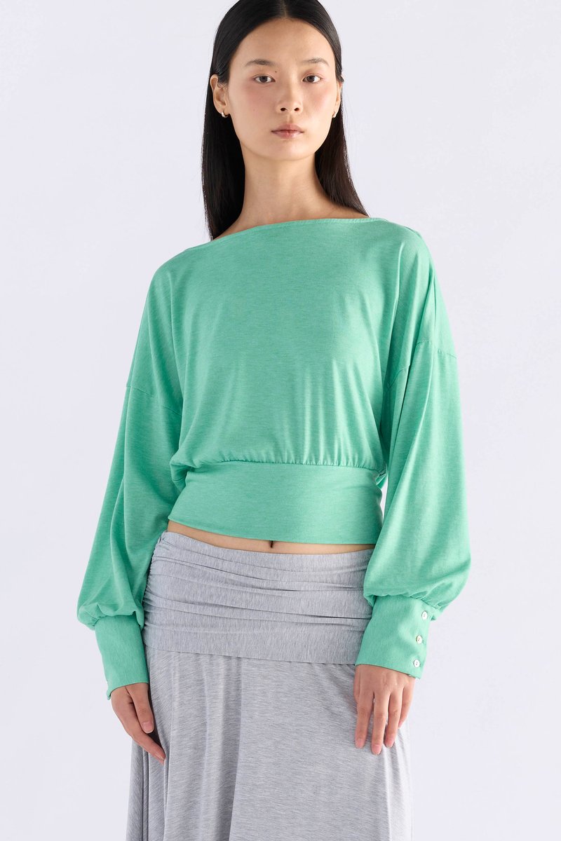 Jessica Drape Long-Sleeve Top