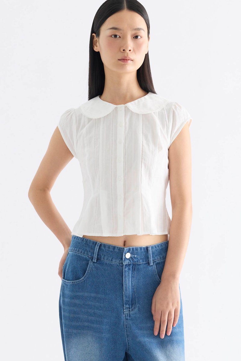 Mauvin Pleat Top