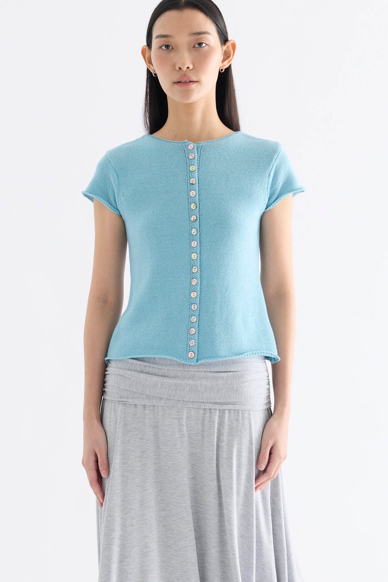 Kelyn Button-Down Knit Top