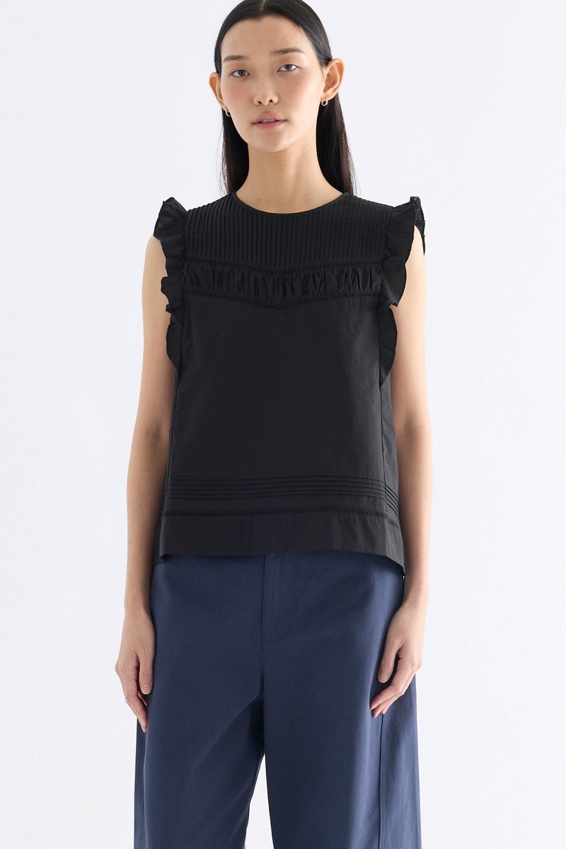 Toril Flutter Cap Sleeve Top