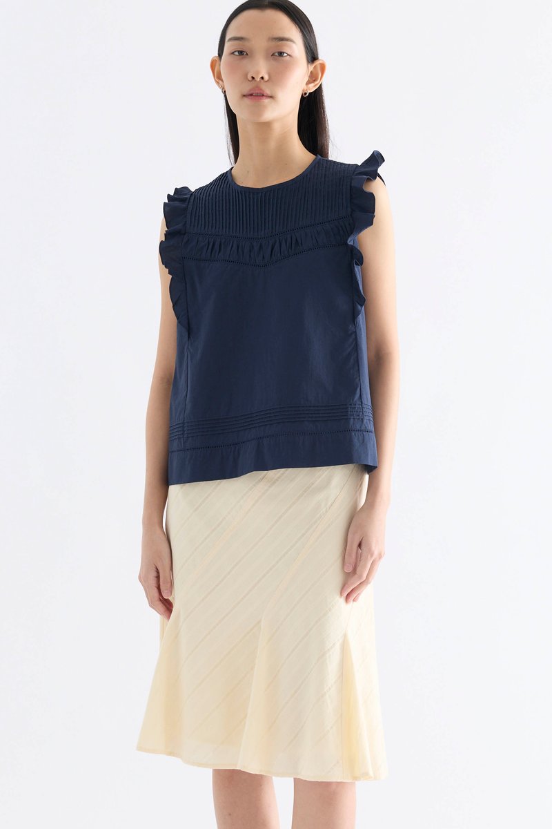 Toril Flutter Cap Sleeve Top